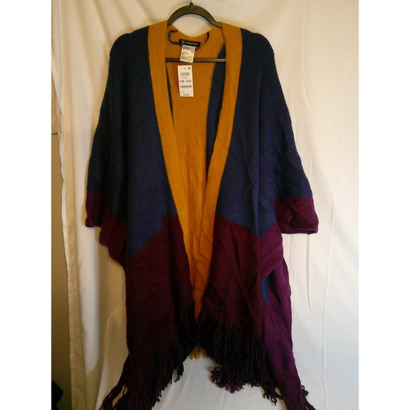 INC International Concepts Womens Color Block Cape Shawl $79 NWT DISC SHIPPING - Picture 1 of 3